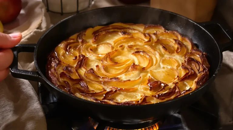 Je fais ce gâteau aux pommes à la poêle : ultra simple, rapide, sans four et totalement réconfortant