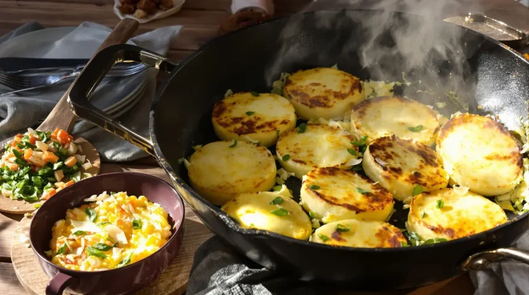 La polenta se savoure aussi en galettes croustillantes aux légumes et au fromage !